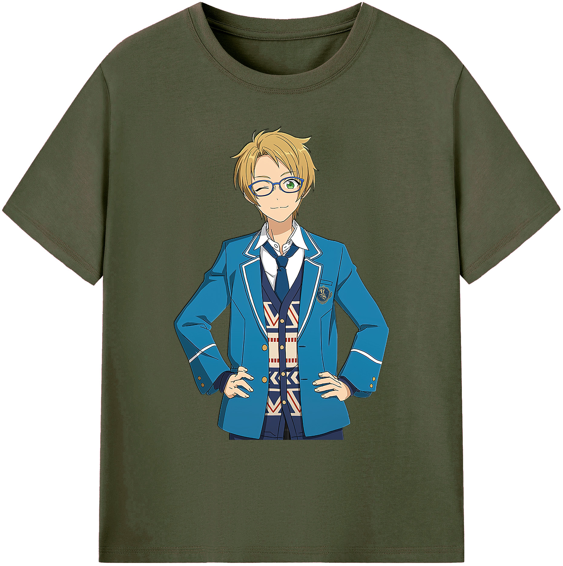 （画像用） あんさんぶるスターズ! Ensemble Stars 綿100％ メンズ半袖Tシャツ｜肌触りやわらか＆通気性